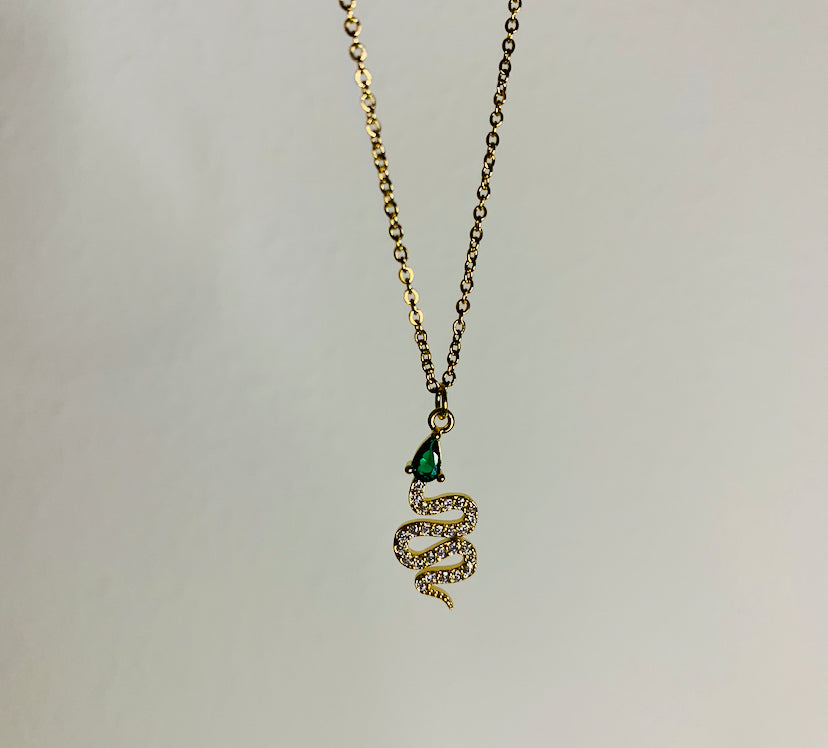 Emerald Snake Necklace