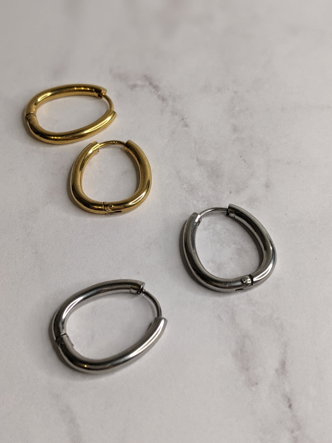 Oval Huggie Hoops