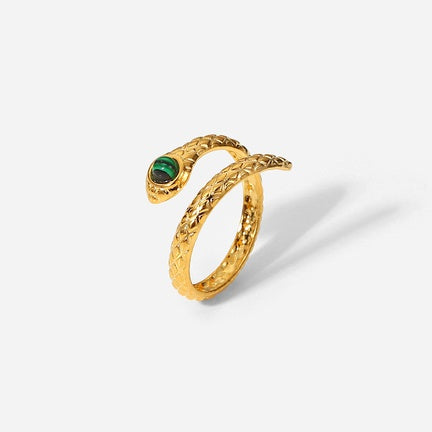 Emerald Snake Ring